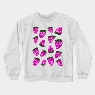 Organic summer strawberries purple and green Crewneck Sweatshirt